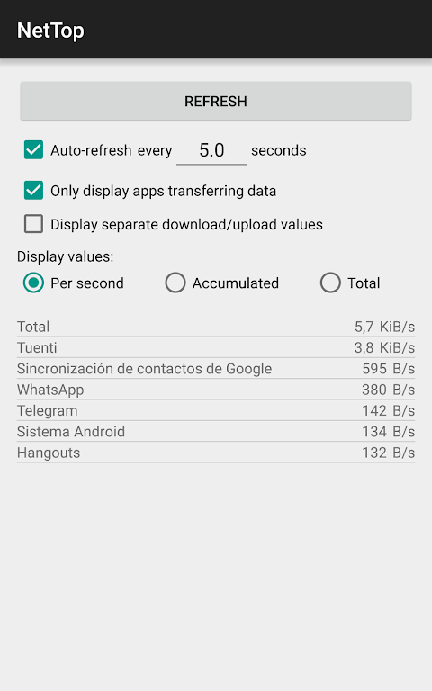 NetTop: RealTime Network Meter Capture d'écran 0