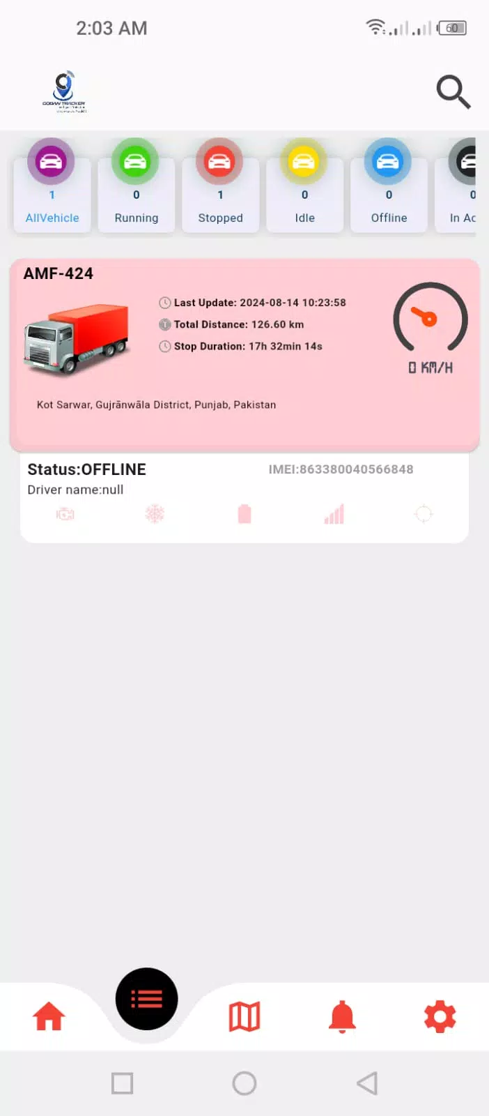 Schermata Coban Tracker Pro 2
