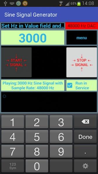 Sine SignalnGenerator Screenshot 2