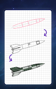 How to draw rockets by steps Zrzut ekranu 2