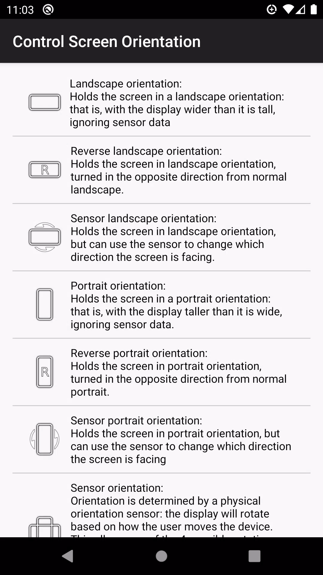 control screen rotation Ekran Görüntüsü 1