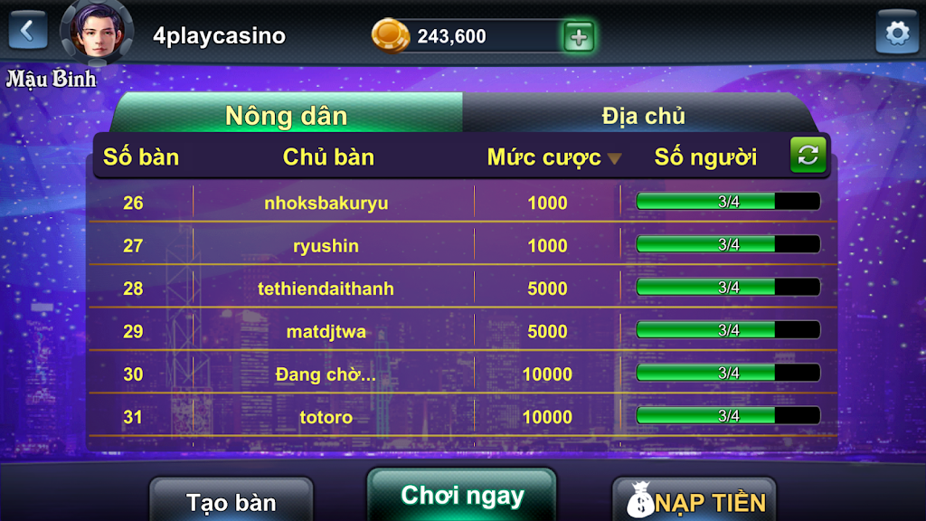 4Play - Mau Binh Online Capture d'écran 1