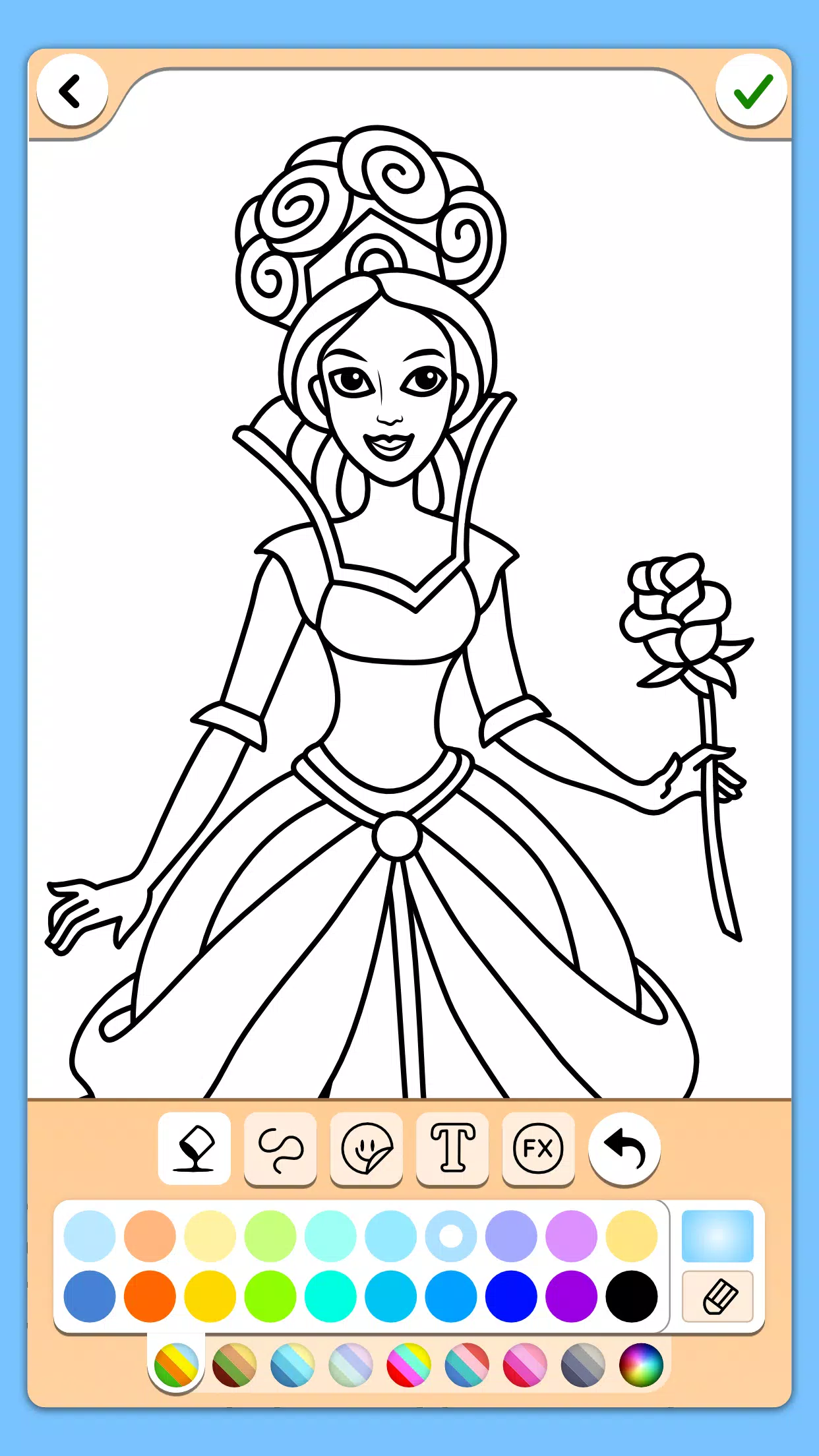 Princess Coloring Game ဖန်သားပြင်ဓာတ်ပုံ 2