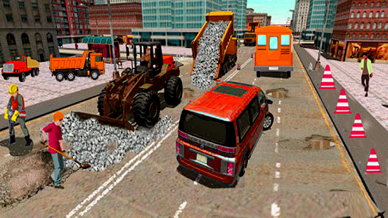 Highway road construction game स्क्रीनशॉट 1