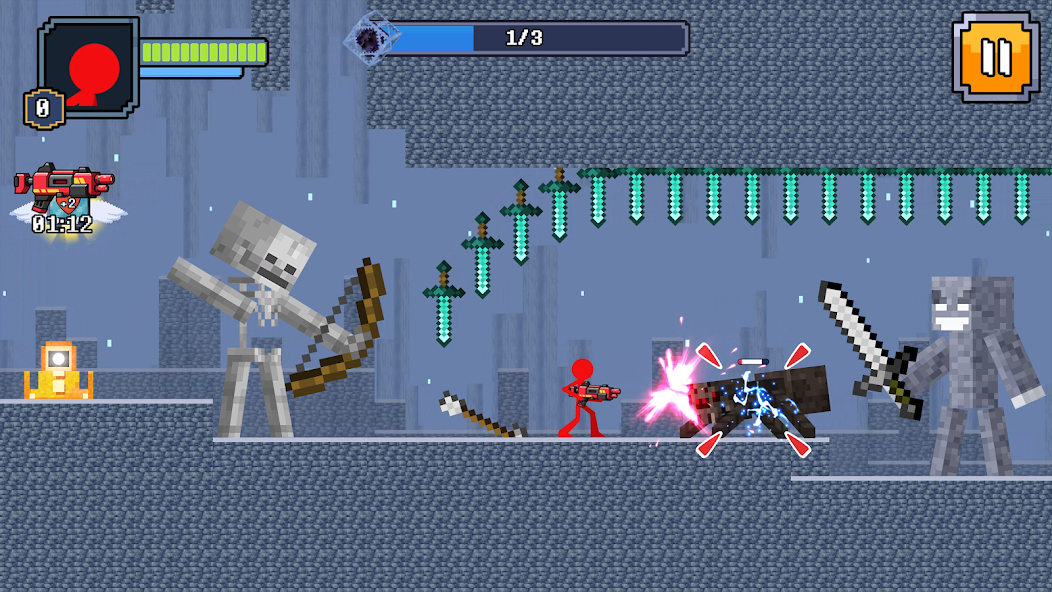 Red Stickman in Craft World Mod ภาพหน้าจอ 1