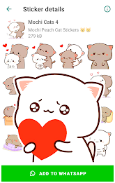 Mochi Cat Stickers for WhatsAp スクリーンショット 0