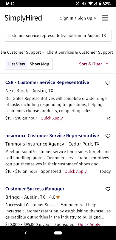 Job Search - Simply Hired Captura de pantalla 0