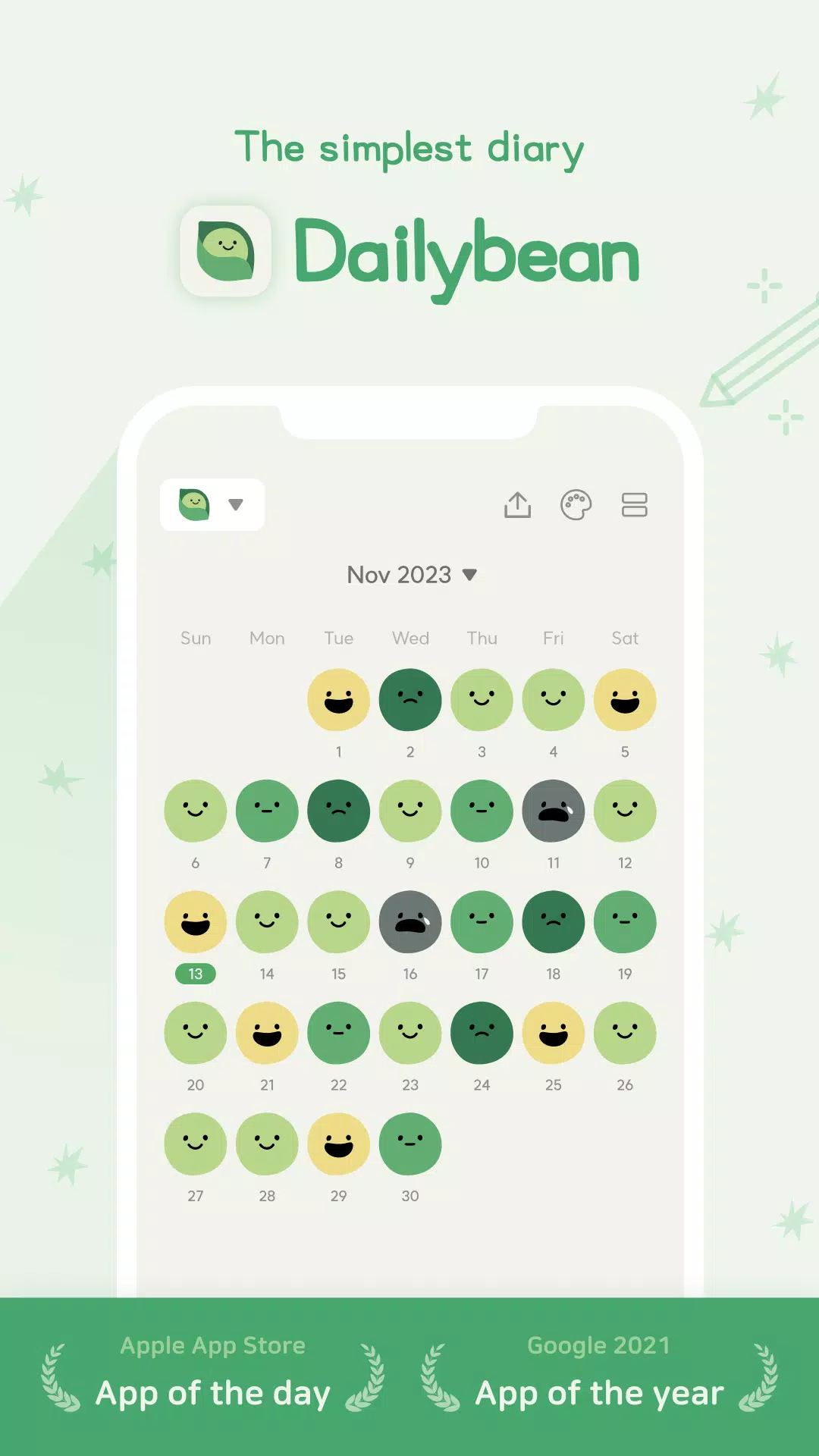DailyBean: Simplest Journal Screenshot 0