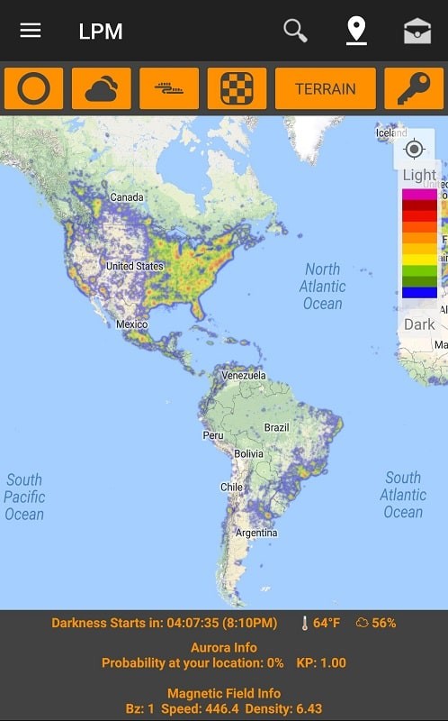 Schermata Light Pollution Map - Dark Sky 0