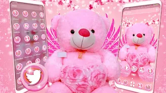 Pink Teddy Bear Theme應用截圖第0張