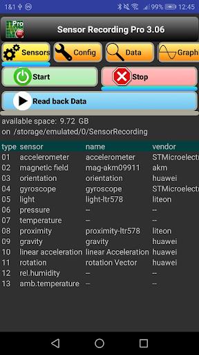 Schermata Sensor Recording Lite 1