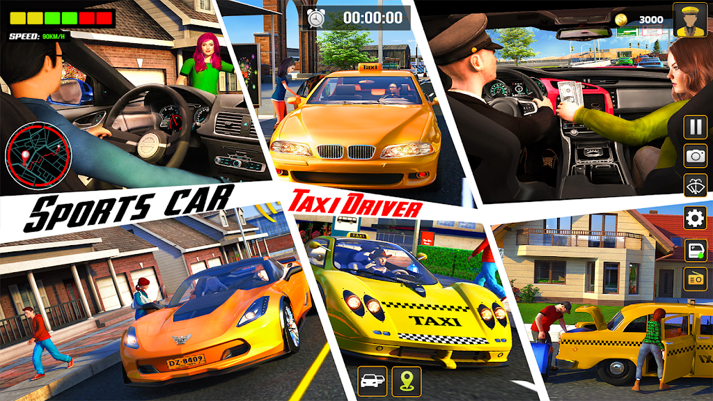 City Cab Driver Car Taxi Games Скриншот 2