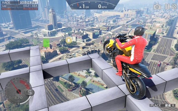 Crazy Stunt Rider GT Bike Game Ekran Görüntüsü 2