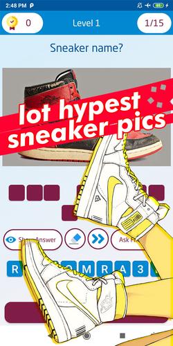 Schermata sneaker quiz 3
