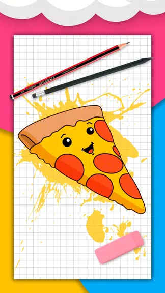 How to draw cute food by steps Tangkapan skrin 0