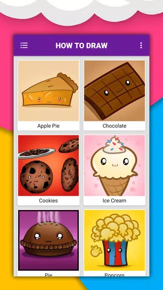 How to draw cute food by steps Tangkapan skrin 1