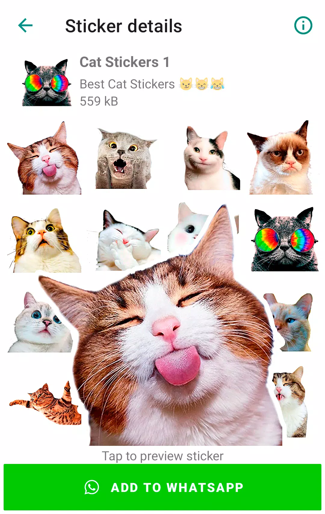 Cute Cat Stickers for WhatsApp应用截图第0张