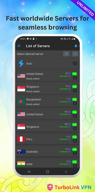 TurboLink VPN - Fast VPN Proxy Tangkapan skrin 1