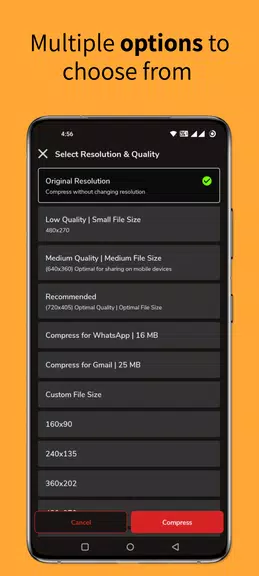 Reduce & compress video size Schermafbeelding 3