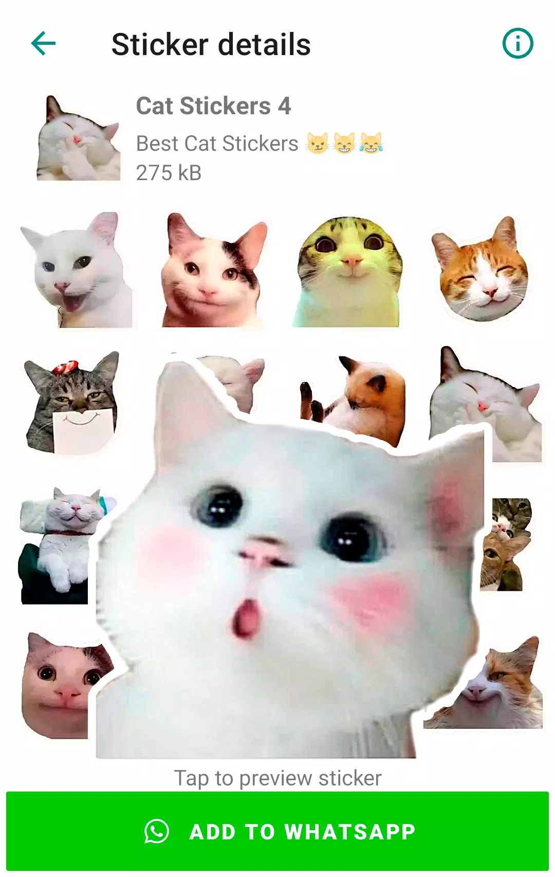 Cute Cat Stickers for WhatsApp应用截图第3张