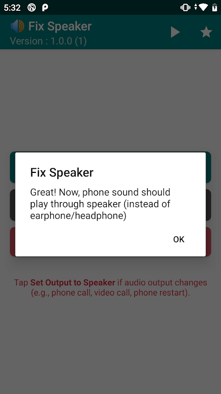 Fix Speaker - Disable Earphone Zrzut ekranu 1