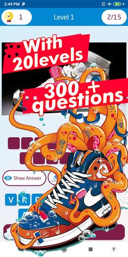 Schermata sneaker quiz 2