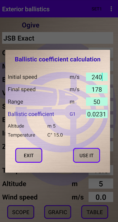 External ballistics calculator स्क्रीनशॉट 3