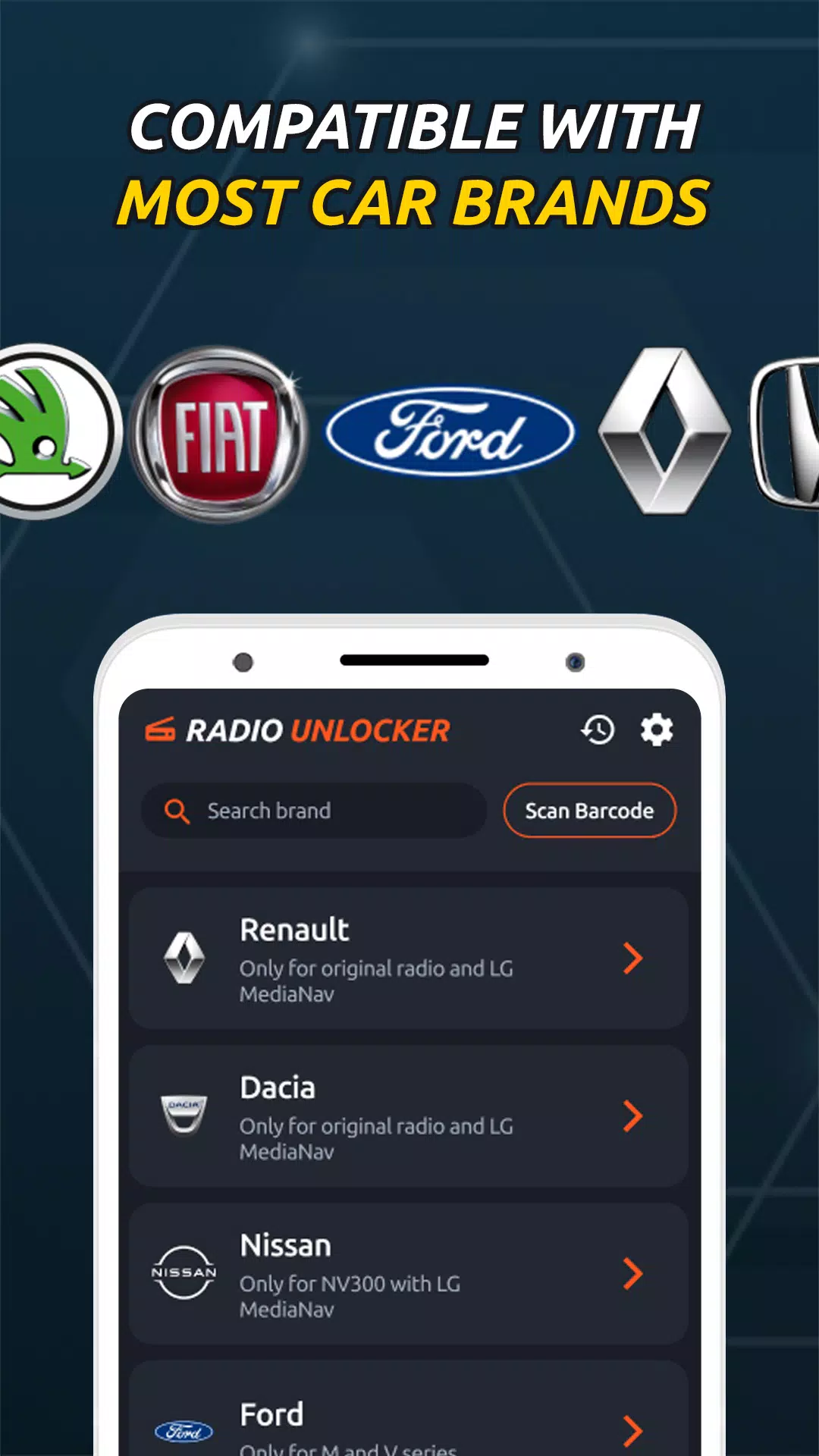 Radio Code Generator Unlocker Schermafbeelding 2