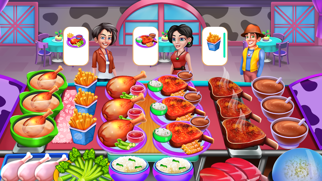 Cooking Food: Time Management Mod Captura de tela 1