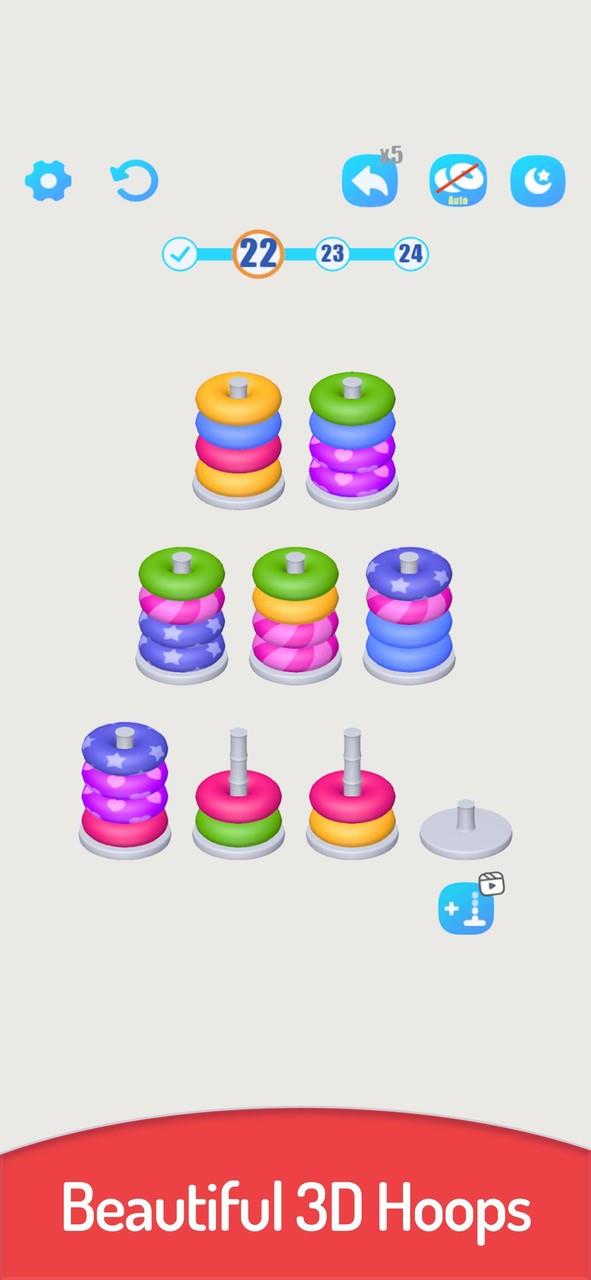 3D Color Sort Hoop Stack 스크린샷 2