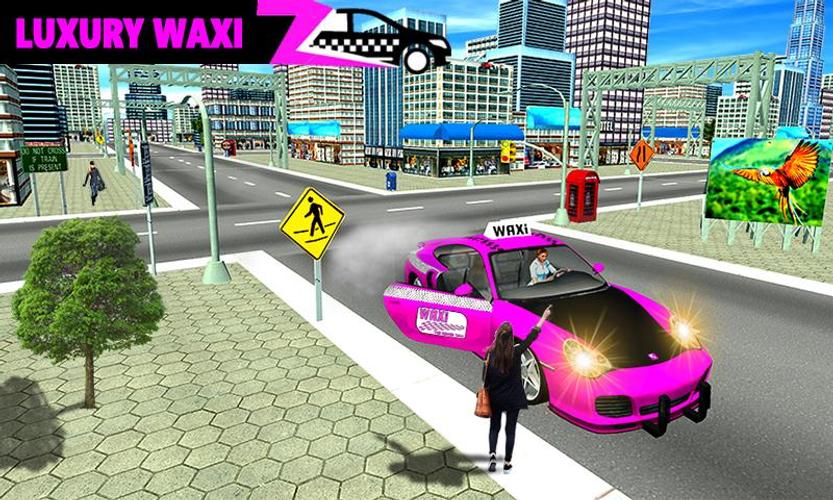 Pink Taxi Driving Game 3D Скриншот 1