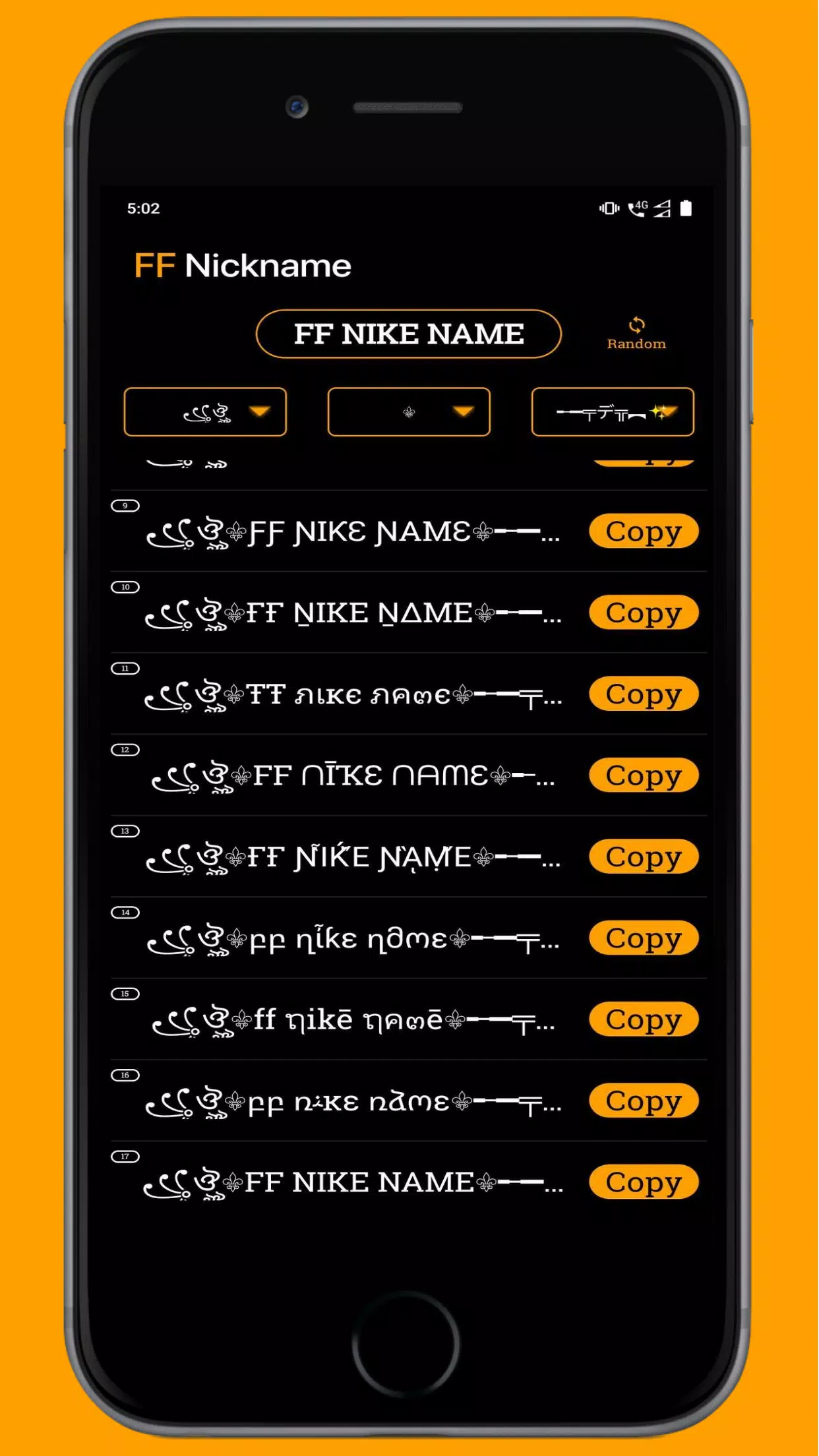 FF Name Creator - Nickname Generator For Games Ảnh chụp màn hình 2