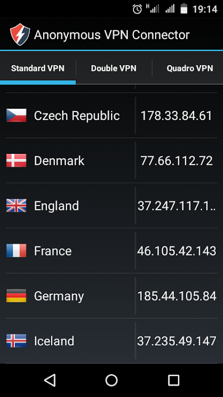 Anonymous VPN Connector Zrzut ekranu 1
