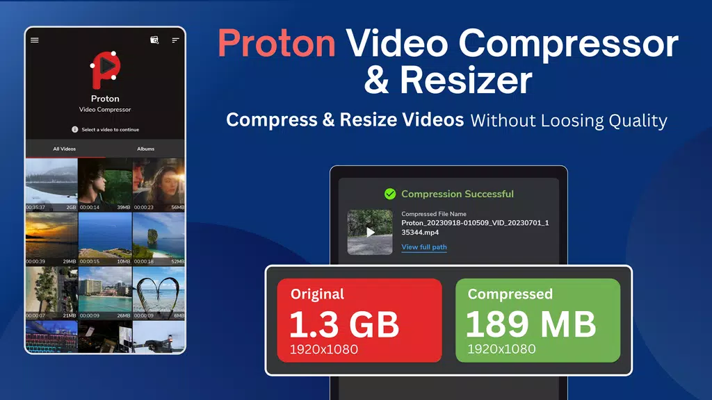 Reduce & compress video size Schermafbeelding 0