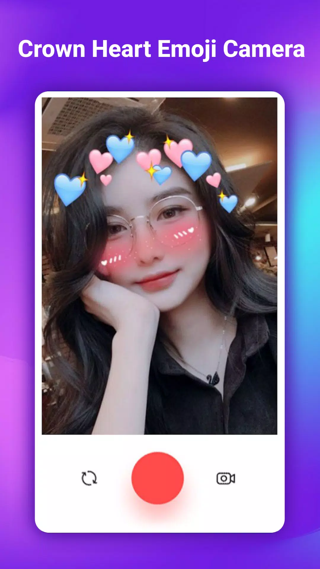 Crown Heart Emoji Camera ဖန်သားပြင်ဓာတ်ပုံ 3