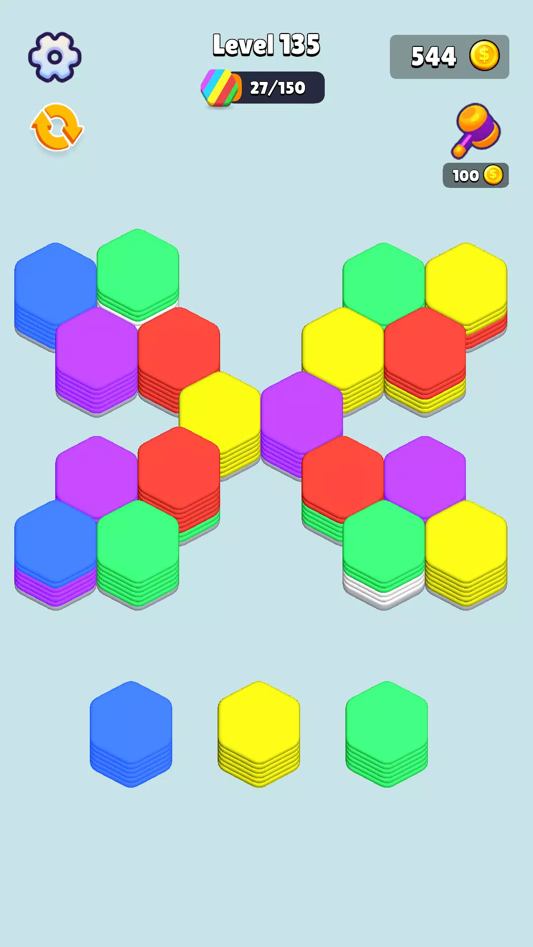 Stack Hexa Sort: Puzzle Match ภาพหน้าจอ 3