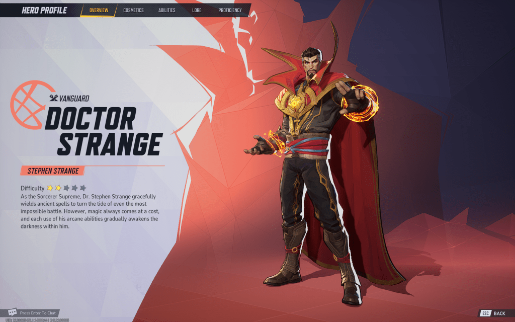 Dr. Strange in Marvel Rivals ตัวละครเมนู