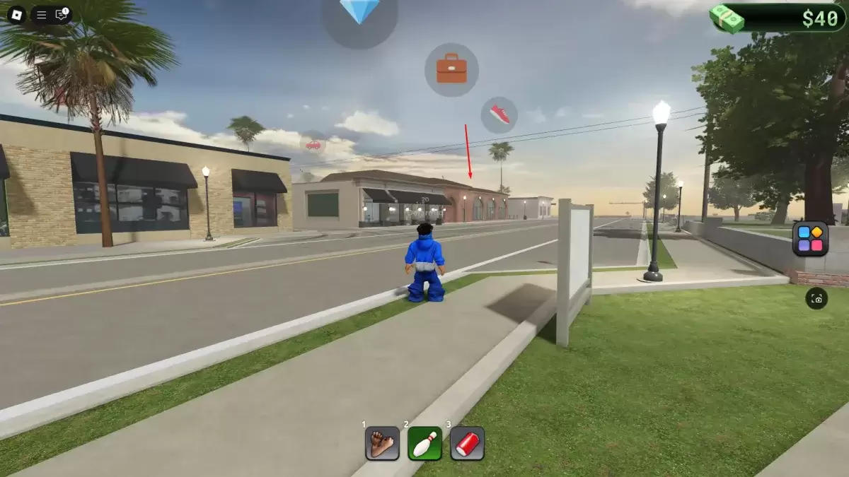 Seorang pemain melihat lokasi kerja masak di blockspin