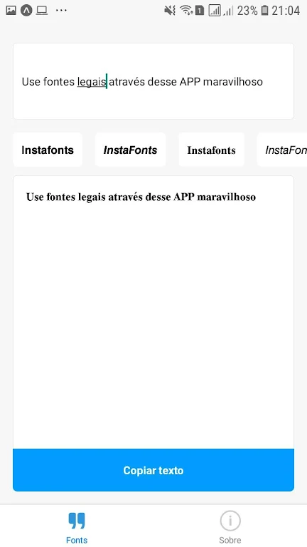 InstaFonts Captura de tela 1