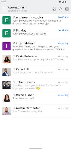 Rocket.Chat Experimental Ekran Görüntüsü 1