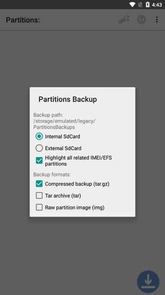 Partitions Backup and Restore ဖန်သားပြင်ဓာတ်ပုံ 0