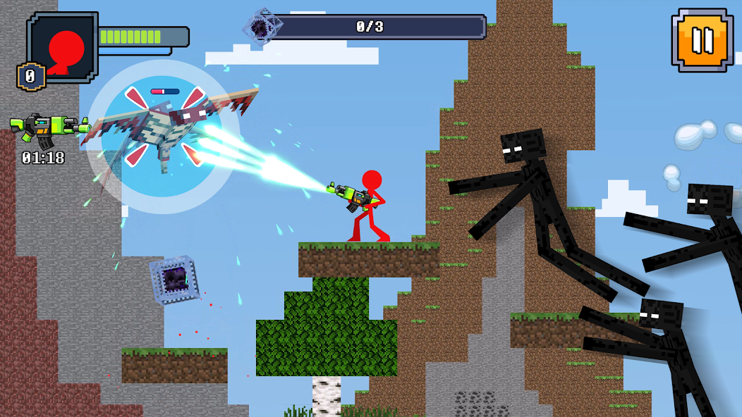 Red Stickman in Craft World Mod ภาพหน้าจอ 0