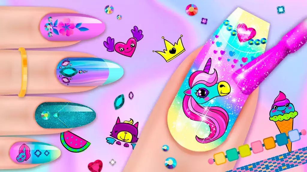 Girls Nail Salon Game:Nail Art Schermafbeelding 0