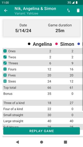 Yatzy Scoring Card Captura de tela 2