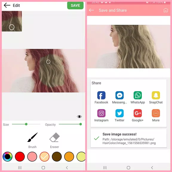 Schermata Hair Color Changer - Hair Dye 1