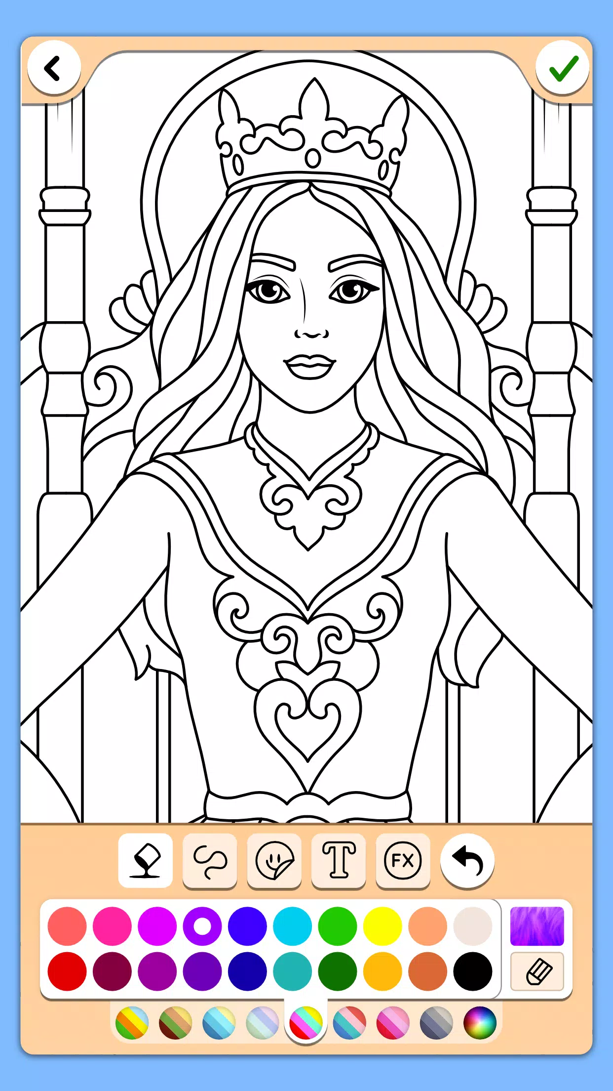 Princess Coloring Game ဖန်သားပြင်ဓာတ်ပုံ 0