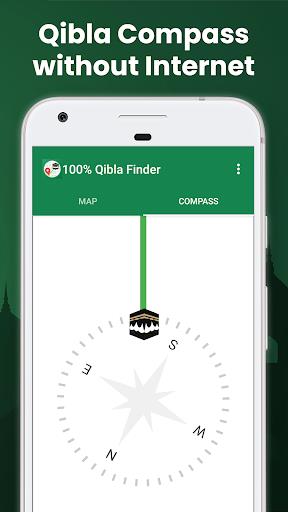 100% Qibla Finder Captura de pantalla 0