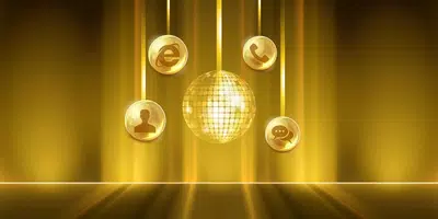 Golden Disco Vintage Theme Captura de tela 0