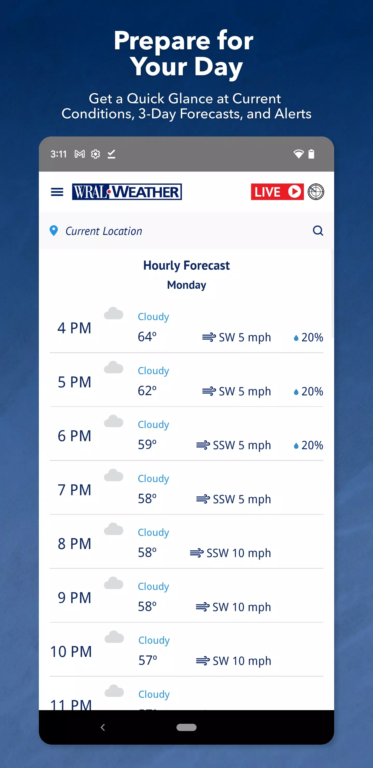 WRAL Weather Schermafbeelding 1