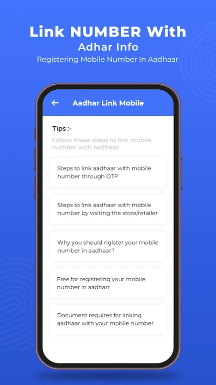 Link Number With Aadhar Info Ảnh chụp màn hình 1